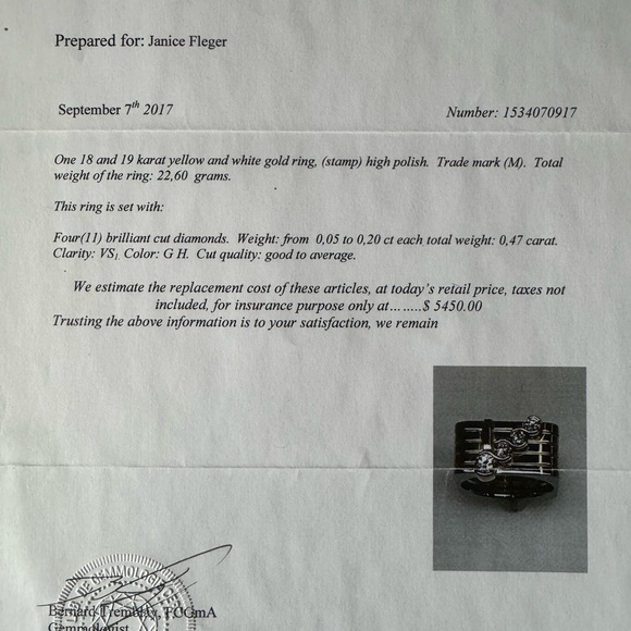 *** SOLD *** Custom 18/19K White/Yellow Gold Ring Size 8 - Picture 4 of 5